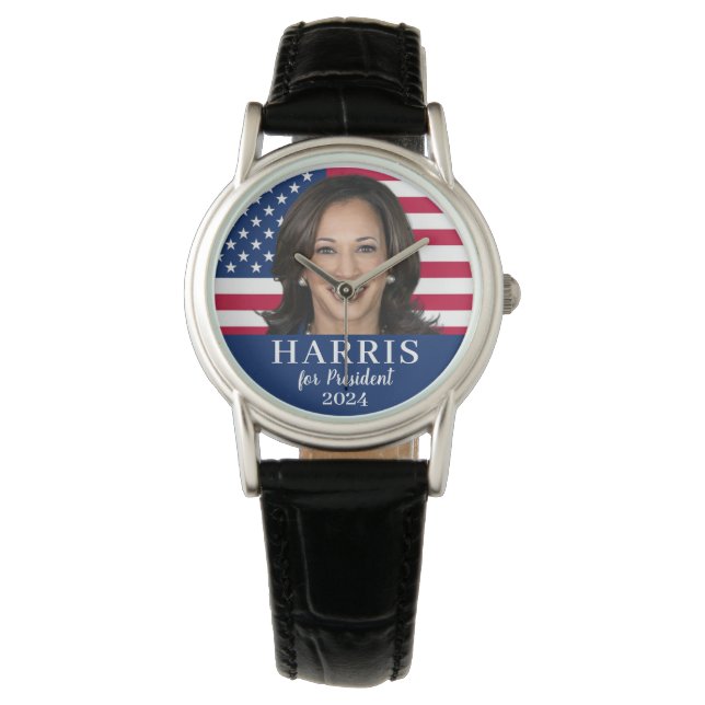 Kamala Harris voor President 2024 Horloge (Voorkant)