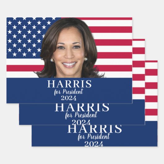 Kamala Harris voor President 2024 Inpakpapier Vel (Set)
