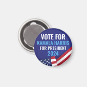 Kamala Harris voor President 2024 Magneet (Voorkant / Achterkant)