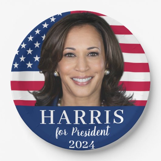 Kamala Harris voor President 2024 Papieren Bordje (Voorkant)