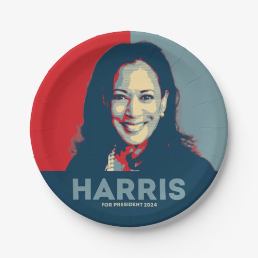 Kamala Harris voor President 2024 Papieren Bordje (Voorkant)