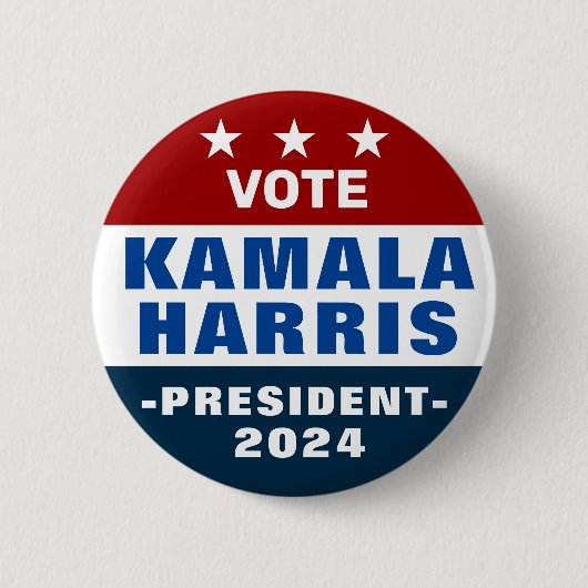 Kamala Harris voor President 2024 Pinback Ronde Button 5,7 Cm (Voorkant)