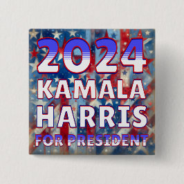 Kamala Harris voor President 2024 Presidentieel Vierkante Button 5,1 Cm