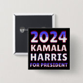 Kamala Harris voor President 2024 Presidentieel Vierkante Button 5,1 Cm (Voorkant /achterkant)