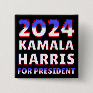 Kamala Harris voor President 2024 Presidentieel Vierkante Button 5,1 Cm