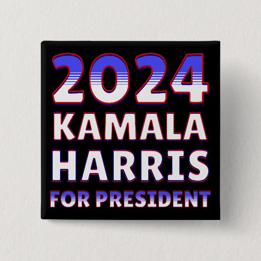 Kamala Harris voor President 2024 Presidentieel Vierkante Button 5,1 Cm (Voorkant)