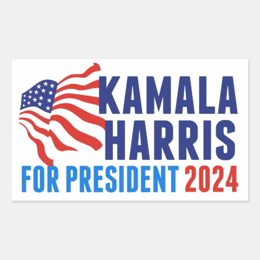 Kamala Harris voor President 2024 Rechthoekige Sticker (Voorkant)