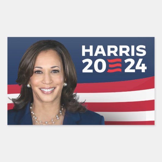Kamala Harris voor President 2024 Rechthoekige Sticker (Voorkant)