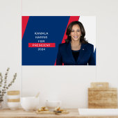Kamala Harris voor President 2024 Red White & Blue Poster (Keuken)