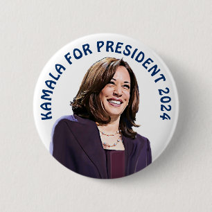 Kamala Harris voor President 2024 Ronde Button 5,7 Cm
