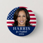 Kamala Harris voor President 2024 Ronde Button 5,7 Cm (Voorkant)