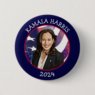 Kamala Harris voor President 2024 Ronde Button 5,7 Cm