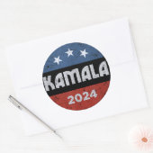 Kamala Harris voor President 2024 Ronde Sticker (Envelop)