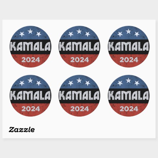 Kamala Harris voor President 2024 Ronde Sticker (Vel)