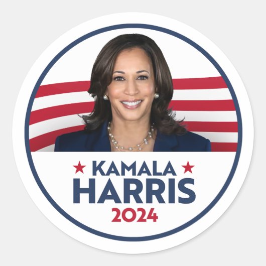Kamala Harris voor President 2024 Ronde Sticker (Voorkant)