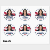 Kamala Harris voor President 2024 Ronde Sticker (Vel)
