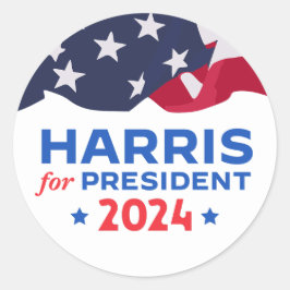 Kamala Harris voor President 2024 Ronde Sticker