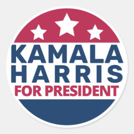 Kamala Harris voor President 2024 Ronde Sticker