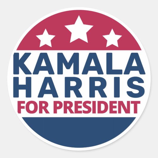 Kamala Harris voor President 2024 Ronde Sticker (Voorkant)