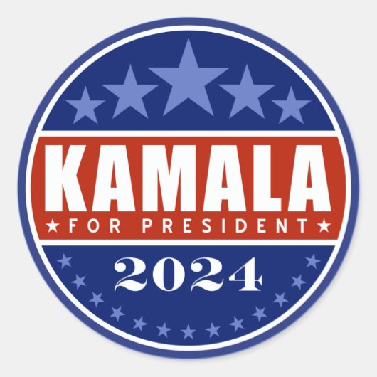Kamala Harris voor President 2024 Ronde Sticker (Voorkant)