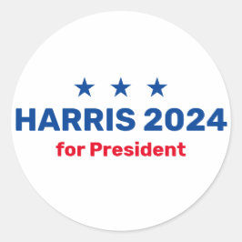 Kamala Harris voor President 2024 Ronde Sticker