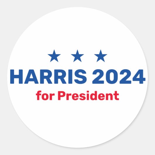 Kamala Harris voor President 2024 Ronde Sticker (Voorkant)