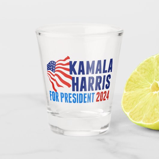 Kamala Harris voor President 2024 Shot Glas (Voorkant)