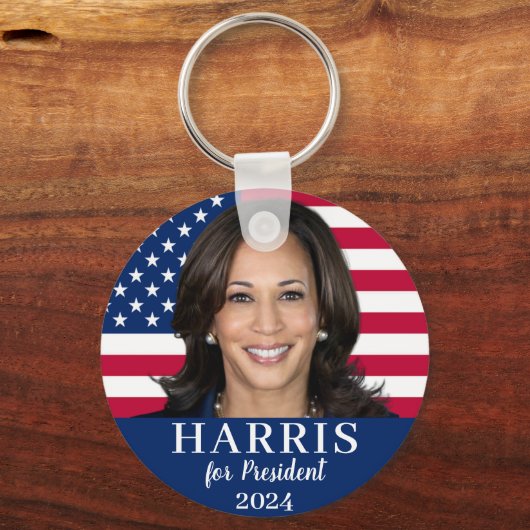 Kamala Harris voor President 2024 Sleutelhanger (Achterkant)