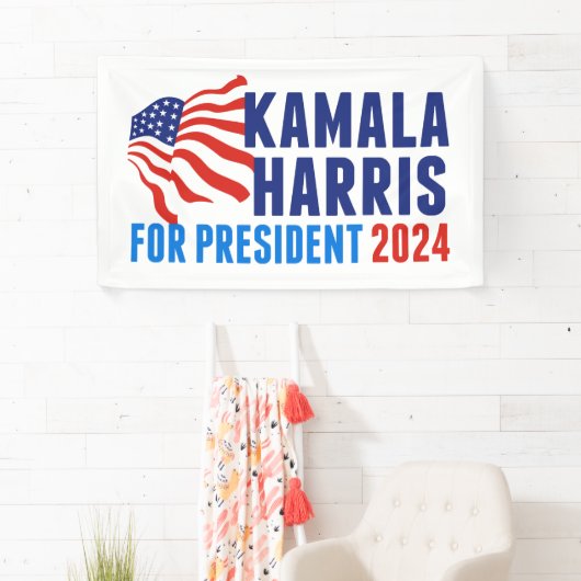 Kamala Harris voor President 2024 Spandoek (Insitu)