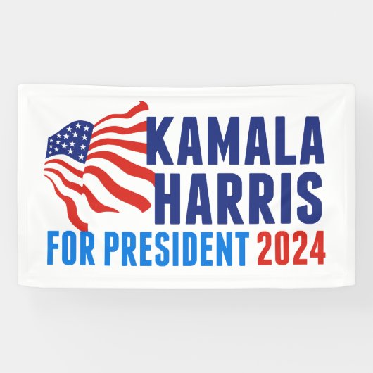 Kamala Harris voor President 2024 Spandoek (Horizontaal)