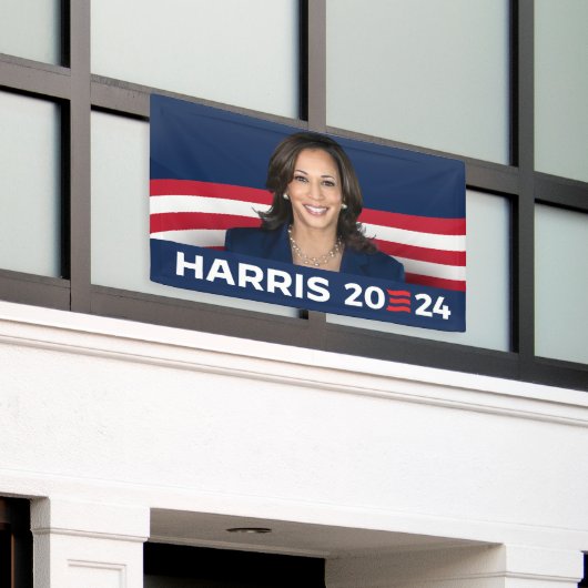 Kamala Harris voor President 2024 Spandoek (Buitenkant Gebouw)