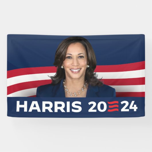 Kamala Harris voor President 2024 Spandoek (Horizontaal)