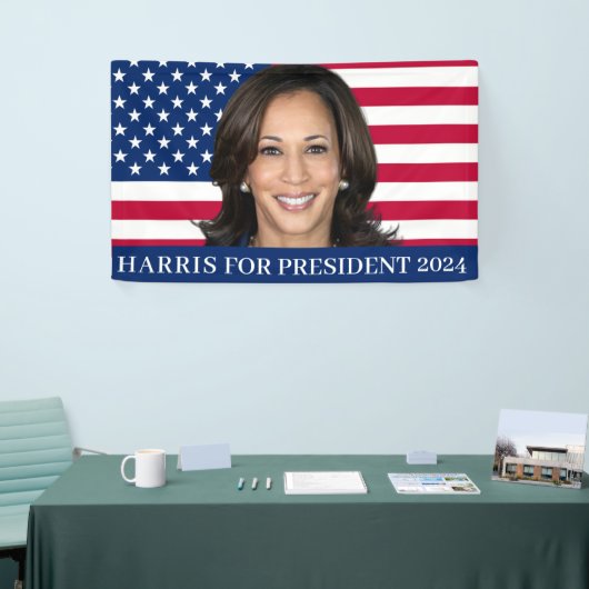 Kamala Harris voor President 2024 Spandoek (Beurs)