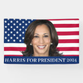Kamala Harris voor President 2024 Spandoek (Horizontaal)