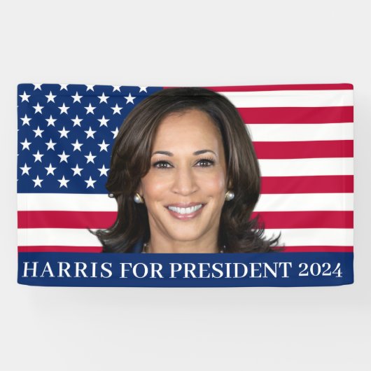 Kamala Harris voor President 2024 Spandoek (Horizontaal)