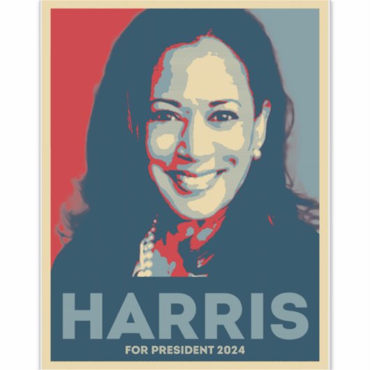 Kamala Harris voor President 2024 Sticker (Voorkant)