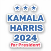 Kamala Harris voor President 2024 Sticker (Voorkant)