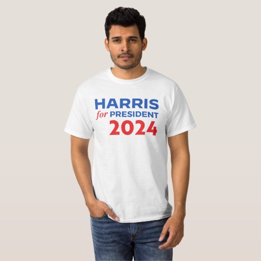 Kamala Harris voor President 2024 T-shirt (Voorkant volledig)