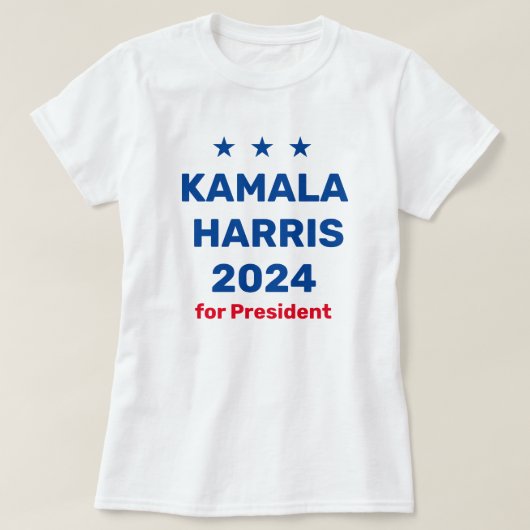 Kamala Harris voor President 2024 T-shirt (Design voorkant)
