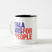 Kamala Harris voor President 2024 Tweekleurige Koffiemok (Voorkant links)