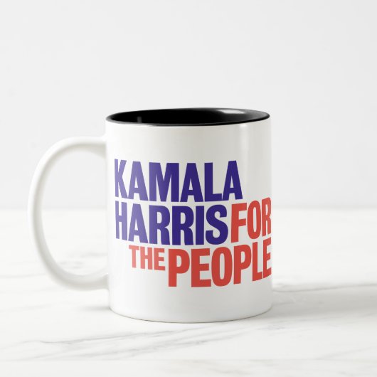 Kamala Harris voor President 2024 Tweekleurige Koffiemok (Links)