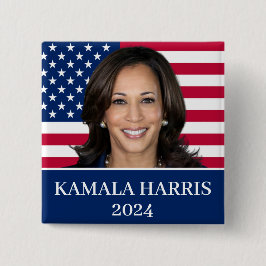 Kamala Harris voor President 2024 Vierkante Button 5,1 Cm