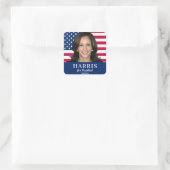 Kamala Harris voor President 2024 Vierkante Sticker (Tas)