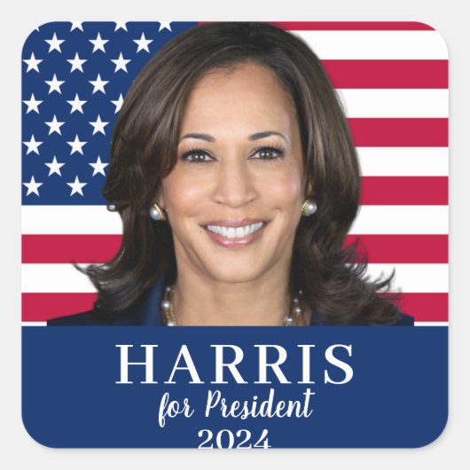 Kamala Harris voor President 2024 Vierkante Sticker (Voorkant)