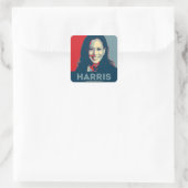 Kamala Harris voor President 2024 Vierkante Sticker (Tas)
