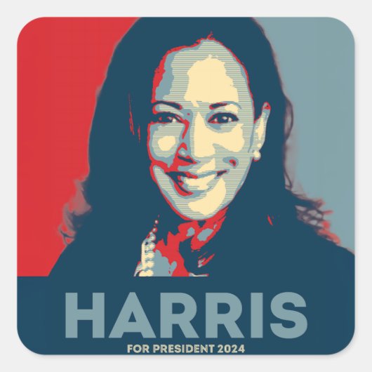 Kamala Harris voor President 2024 Vierkante Sticker (Voorkant)