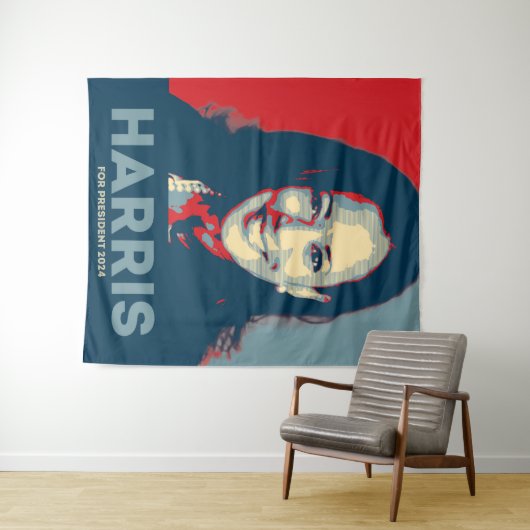 Kamala Harris voor President 2024 Wandkleed (In Situ (horizontaal))