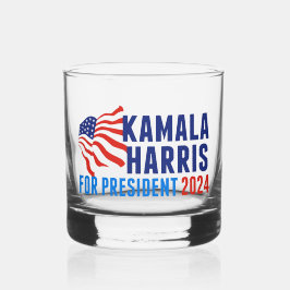 Kamala Harris voor President 2024 Whisky Glas