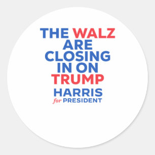Kamala Harris voor President 2025 De W gaat dicht Ronde Sticker