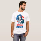 Kamala Harris voor President Campaign 2024 USA T-shirt (Voorkant volledig)